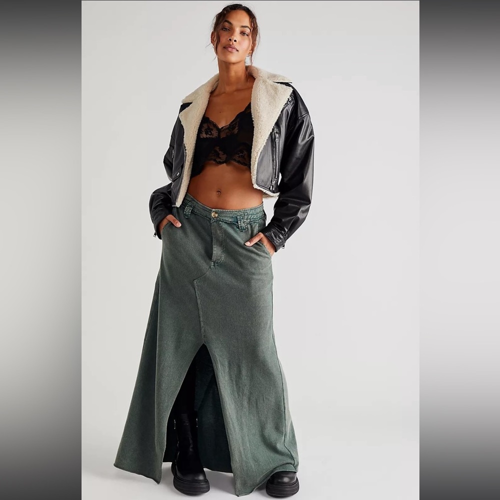 Free People Faded Blue Kona Maxi Skirt